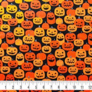 Halloween Jack O Lantern 100% Cotton Fabric 1 Yard